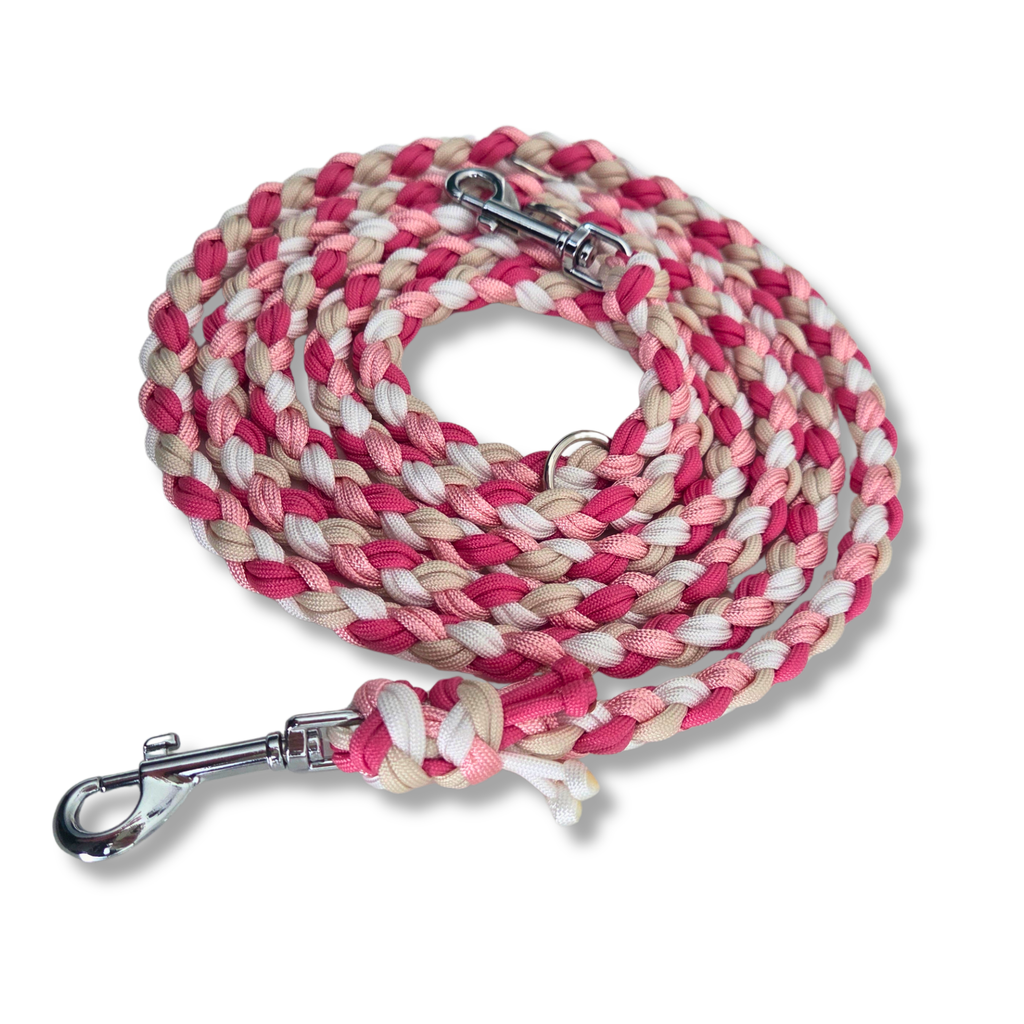 beige-rosa Hundeleine für Hunde bis 15 kg