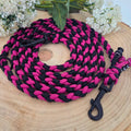 pink-schwarze Hundeleine aus Paracord, Führleine