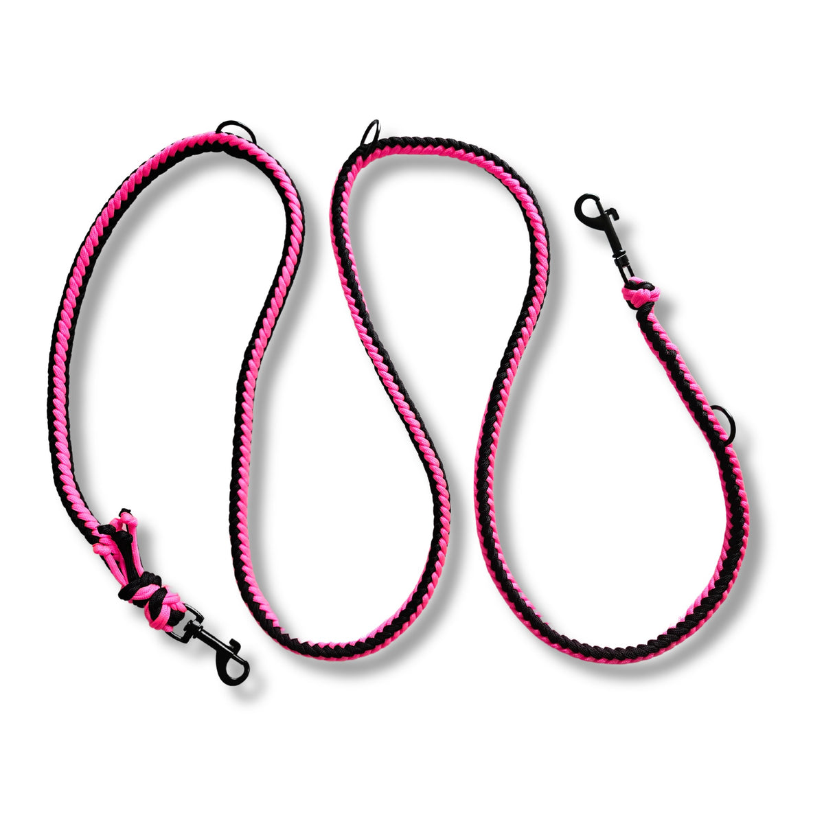 Geflochtene Hundeleine in Neonpink