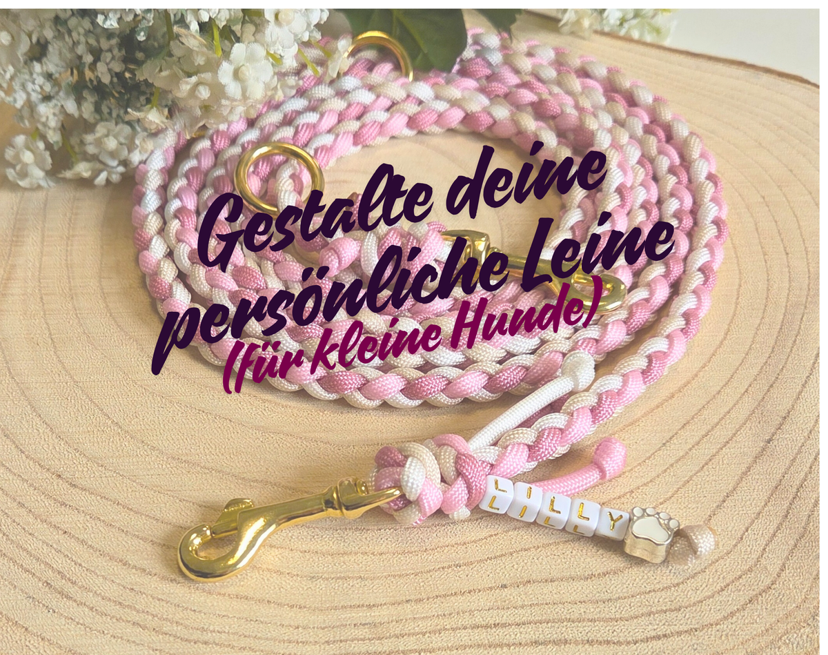 Geflochtene Paracord-Leine für Hunde < 5 kg