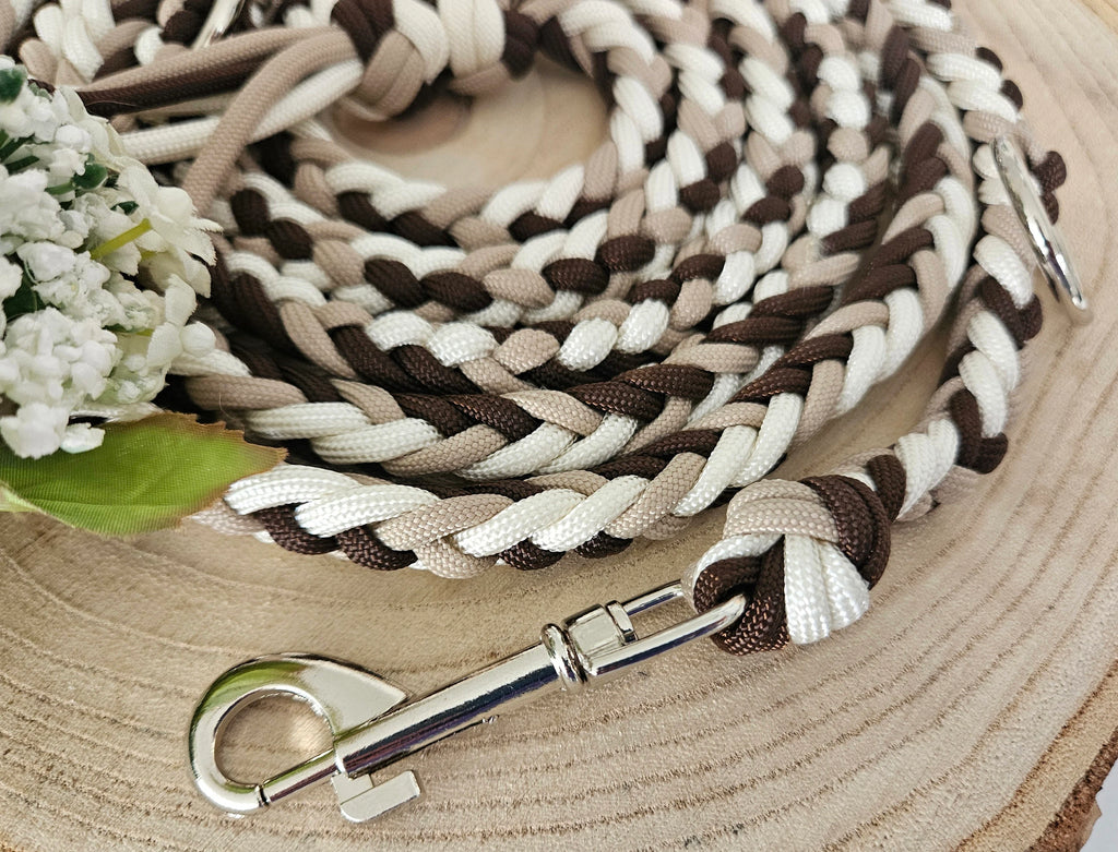 Paracord Hndeleine in weiß beige, braun