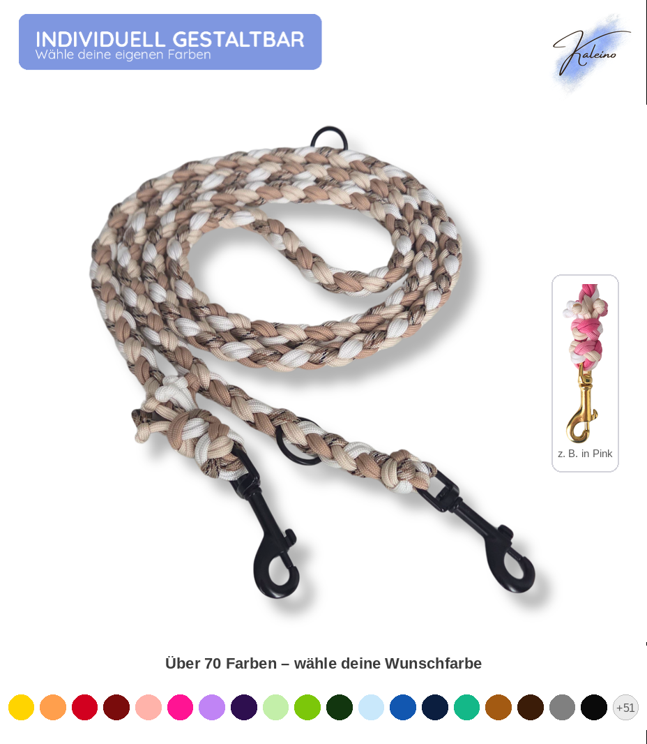 Individuelle Paracord-Leine für Hunde 15-30 kg