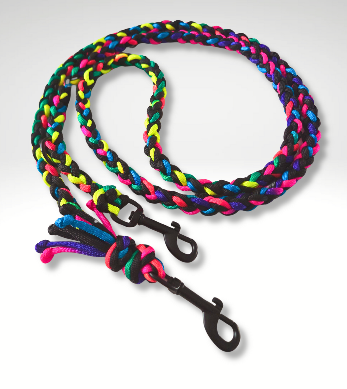 bunte Hundeleine, Neonfarben, schwarz, für Hunde bis 15 kg, mittelgroße Hunde, Gassileine