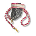 Hundeleine & Halsband Set rosa, creme und weiß– verstellbares Hunde Set, breites Halsband für mittelgroße und große Hunde